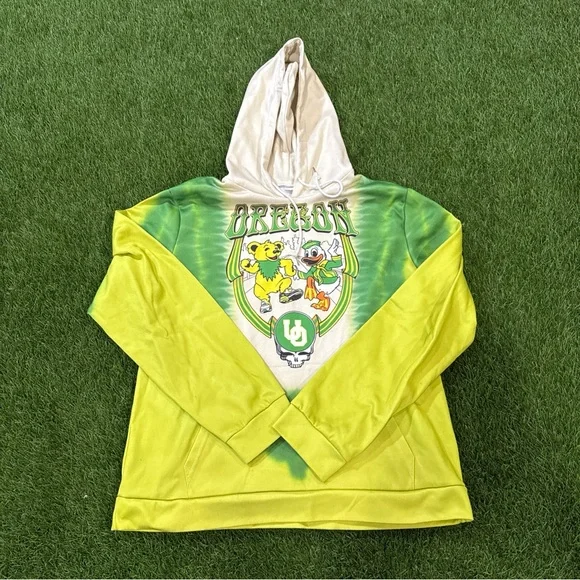 Oregon Tie-Dye Pullover Hoodie - Yellow & Green - Picture 1 of 15
